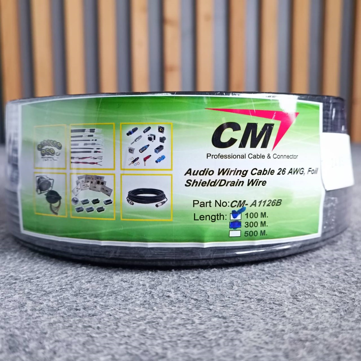 ขด100เมตร CM สายชีลด์ STEREO 3.2mm 26awg CM-A1126 สายสัญญาณ สาย ชีลด์ สเตอริโอ CM CM A1126 A 1126 เอไอ-ไพศาล