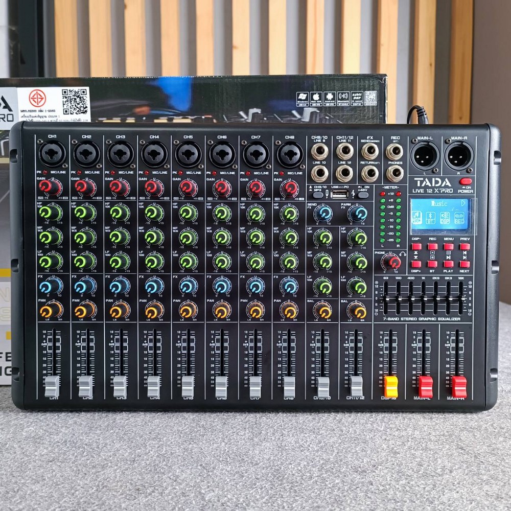 TADA LIVE-12 MIXER มิกเซอร์ ธาดา LIVE 12 LIVE12 Bluetooth มี USB เล่น Mp3 ได้ มีเอฟเฟกแท้ effect EQ 7 แบนด์ มี REC บันทึกเสียงได้ เอไอ-ไพศาล