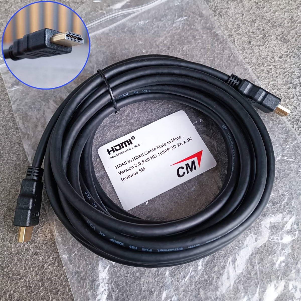 ยาว5เมตร สายHDMI CM 5เมตร CM-HD2424-5 สายสัญญาณภาพ สาย hdmi ต่อทีวี HDMI Version 2.0 Full HD 1080P , 3D , 2k , 4k เอไอ-ไพศาล