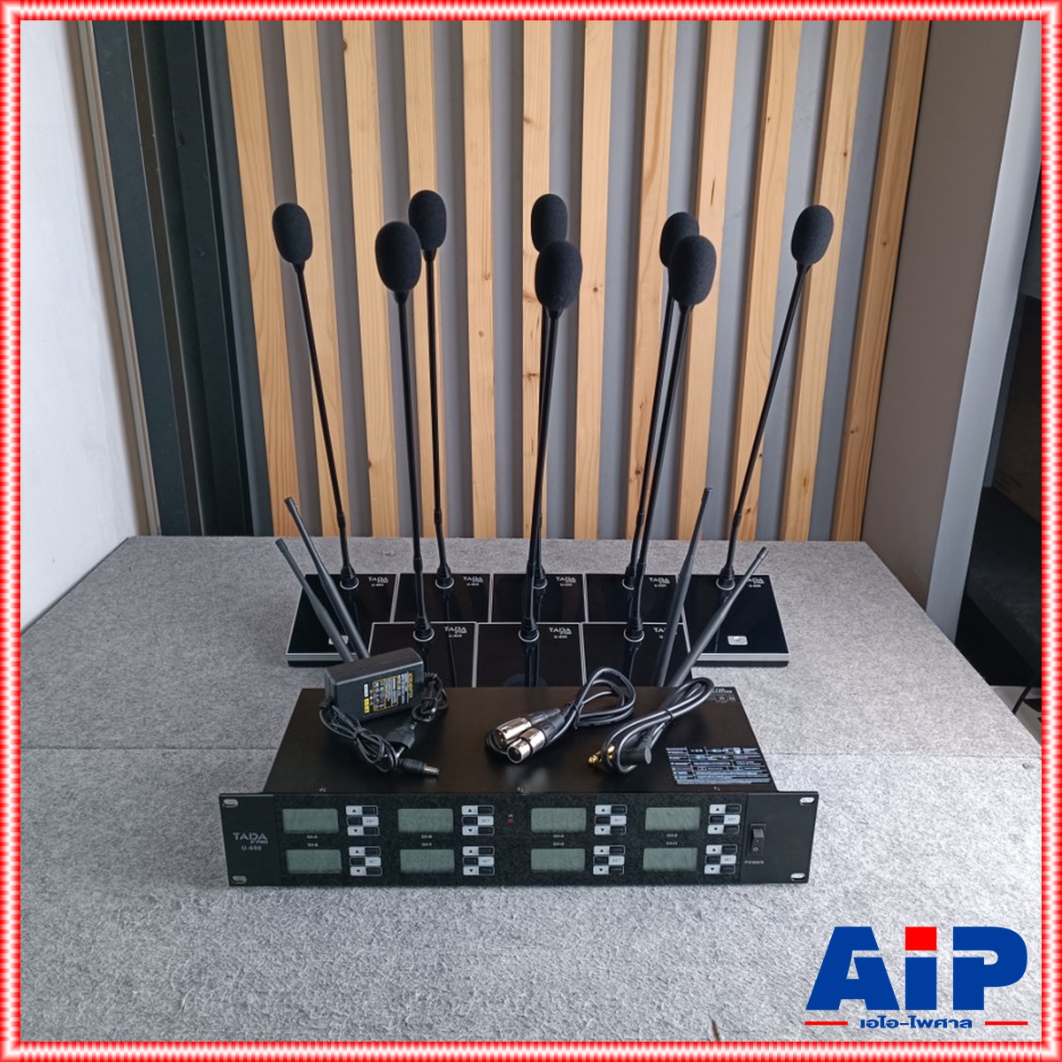 TADA U-600 ไมค์ตั้งโต๊ะไร้สาย 8ตัว UHF U600 U 600 TA DA จูนคลื่นความถี่ได้ ชุดห้องประชุม ไมค์ตั้งโต๊ะ ไมค์ลอย ไมค์ประชุมไร้สาย ไมค์ห้องประชุม ไมค์ก้านยาว tada ไมค์การประชุม TADA ชุดประชุมแบบไร้สาย เอไอ-ไพศาล