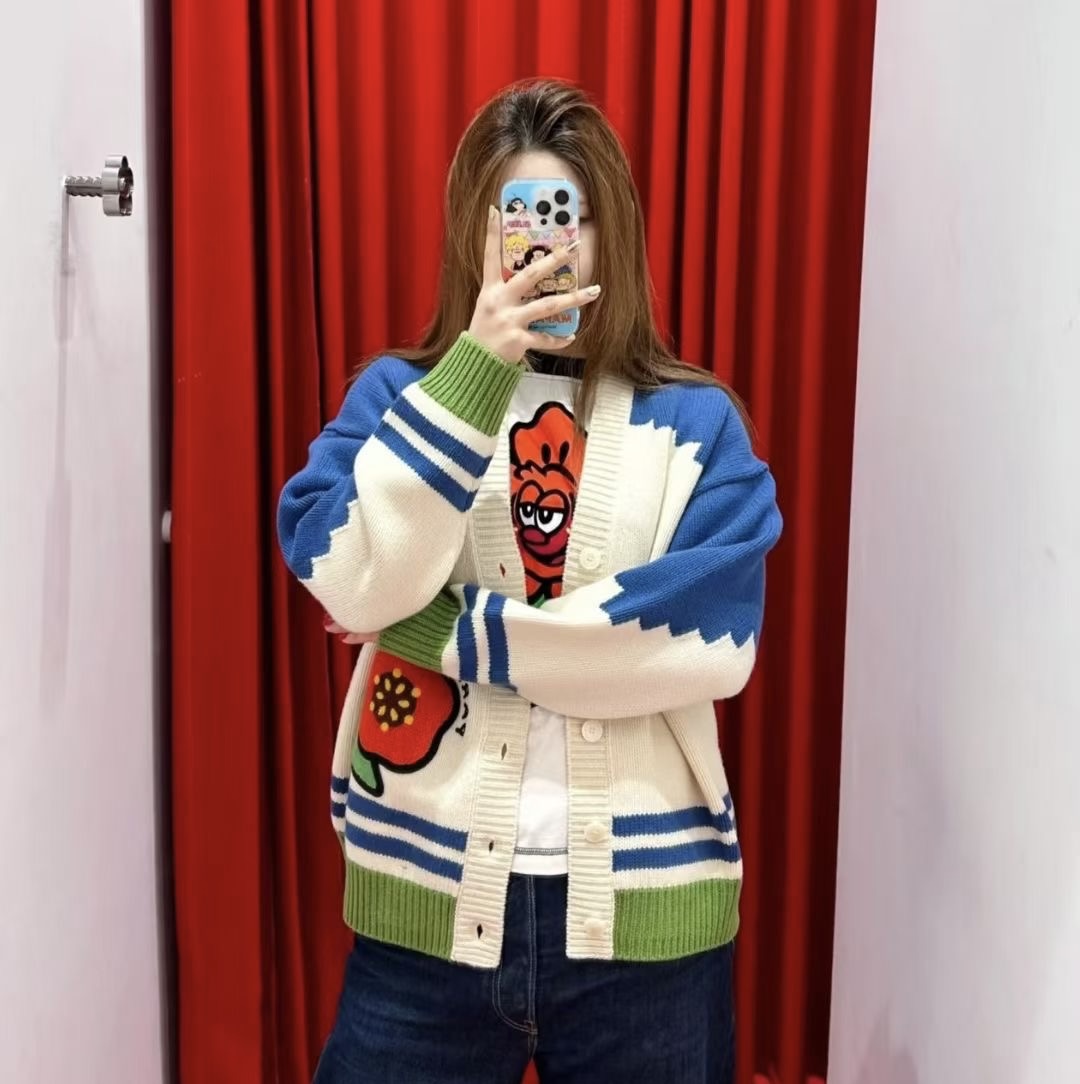 **do** เสื้อคาดิแกนกันหนาว KENZO Pop' genderless cardigan in wool ใส่ได้ ชาย หญิง สินค้าใหม่ ของแท้