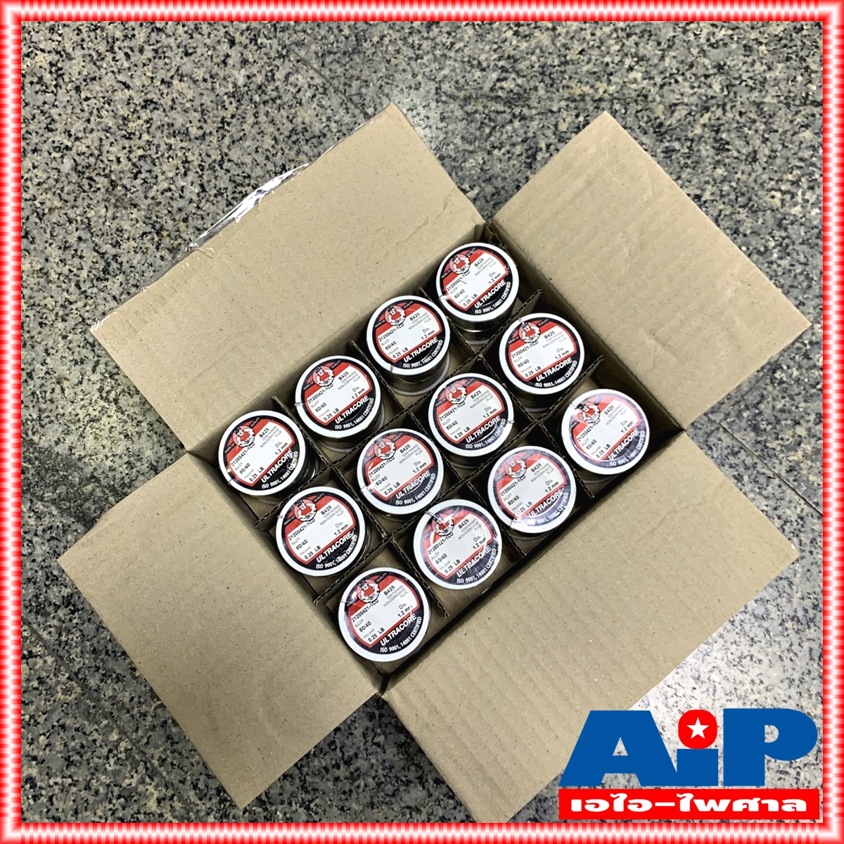 ยกกล่อง24ขด ULTRACORE 1.2 มม หนัก 0.25 ปอนด์ ตะกั่วขด 60/40 ตะกั่วบัดกรี ตะกั่ว อุลตร้าคอร์ เอไอ-ไพศาล