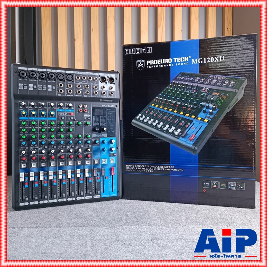 มิกเซอร์ PROEUROTECH MG-120XU MIXER มีอินเตอร์เฟส ในเครื่อง MG120XU โปรยูโรเทค 12ช่อง เชื่อมต่อกับคอมได้ มีปีกยึดแร็คแถม