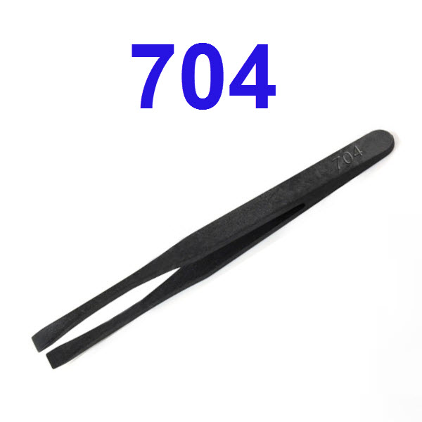 Tweezers Anti-static black/white carbon fiber แบบพลาสติก