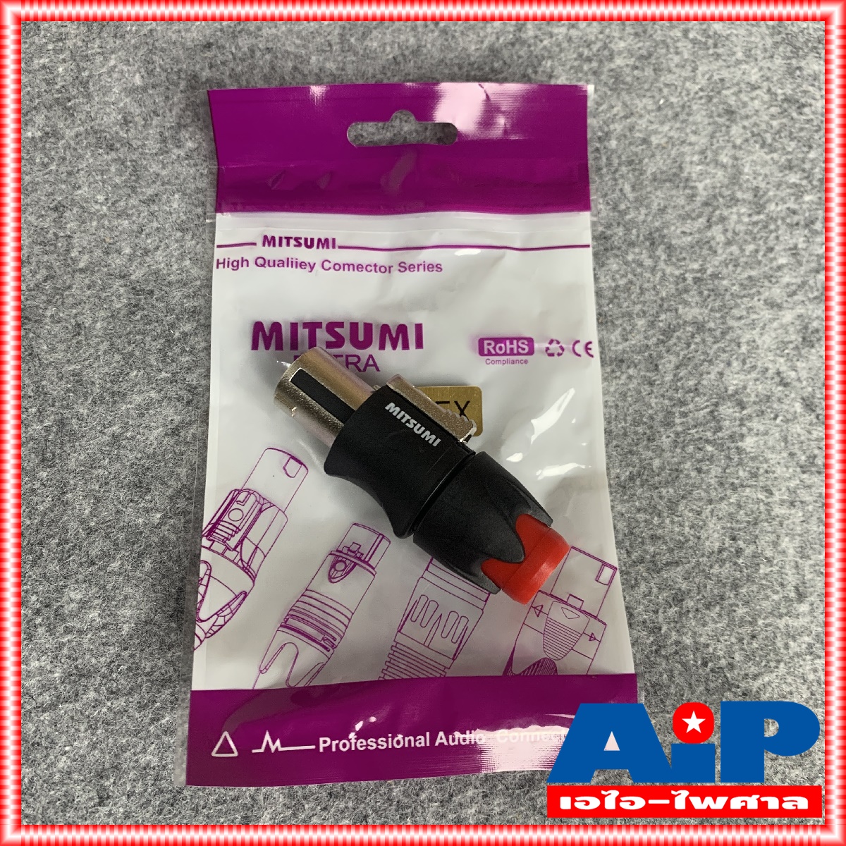MITSUMI 911S06EX SPEAKON สีแดง เสริมเหล็ก ราคาต่อ1ตัว ปลั๊กลำโพง หัวspeakon สเปคคอนตัวผู้ สเปคคอน สเปคค่อนลำโพง สเปคค่อน เอไอ-ไพศาล