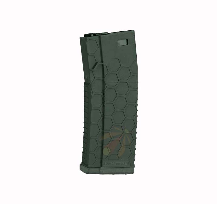 Hexmag Airsoft 120rds Polymer Mid-Cap Magazine for M4 / M16 Series Airsoft AEG Rifles (Color: OD Green / Single)