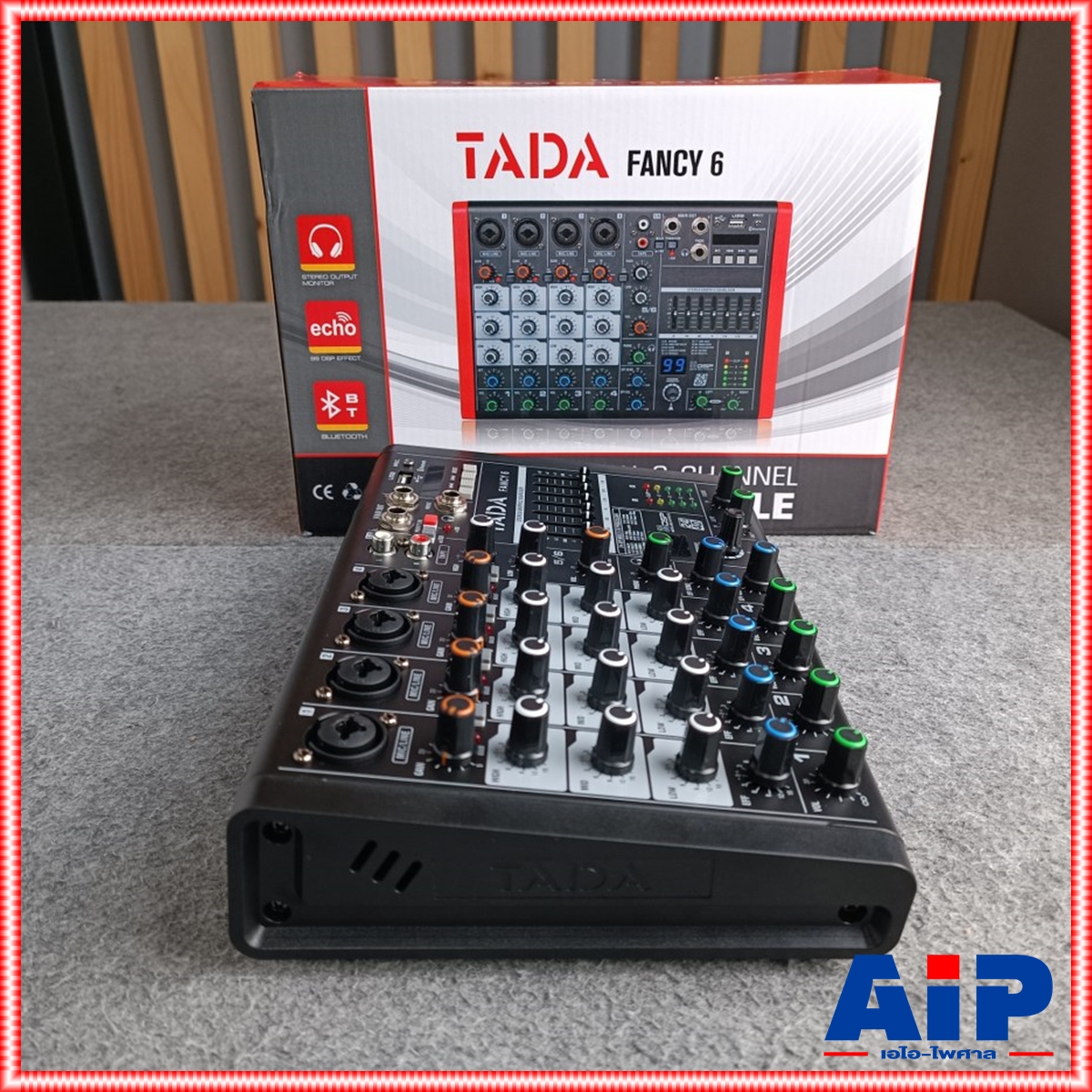 TADA FANCY-6 MIXER สีดำ มิกเซอร์ TADA Fancy 6 ช่องสัญญาณ 4 โมโน 1 สเตอริโอ แจ็ค combo มี Bluetooth มี USB เล่น Mp3 ได้ มีเอฟเฟกแท้ effect EQ 7 แบนด์ มี REC เรดคอร์ด สามารถ บันทึกเสียงได้ เอไอ-ไพศาล