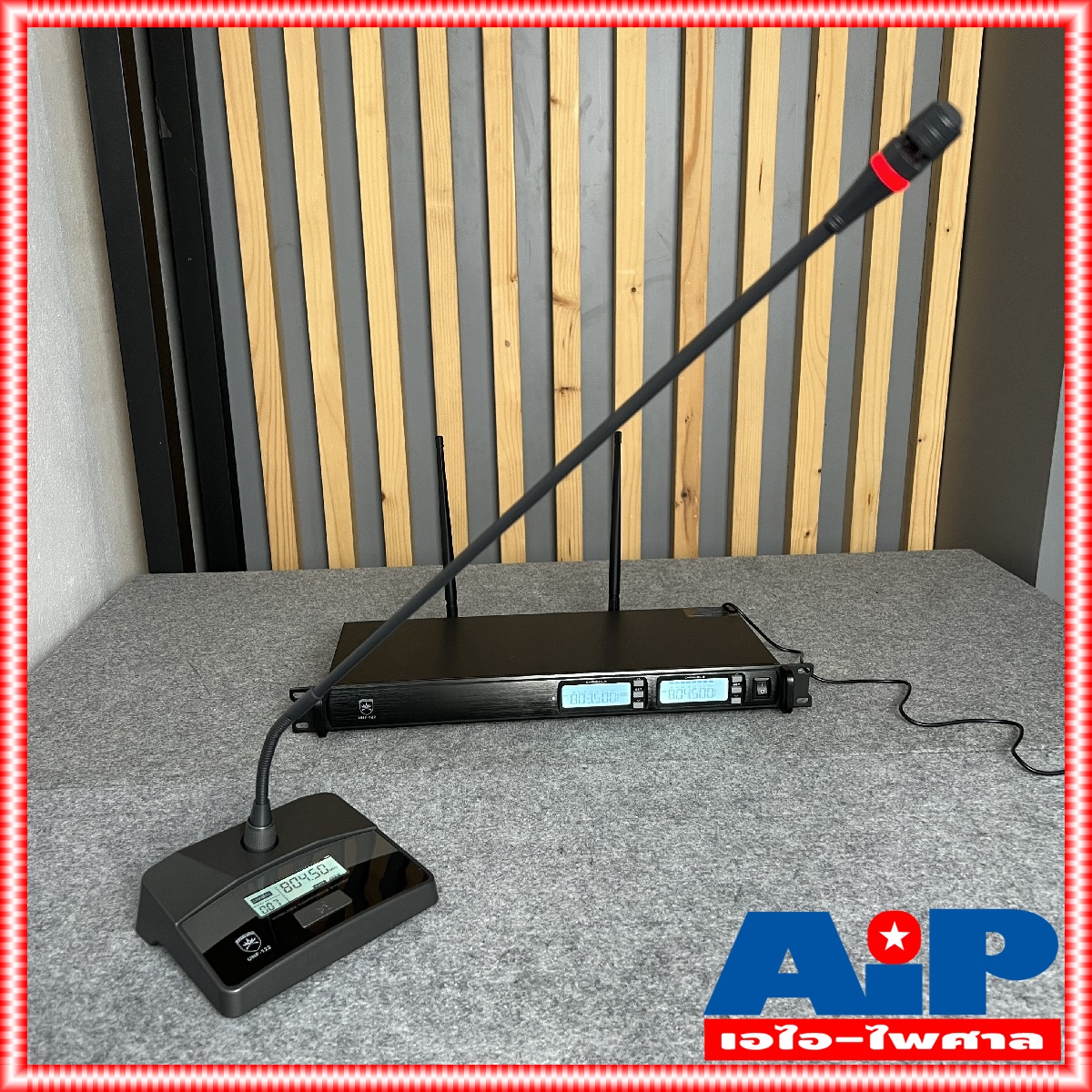PROEUROTECH UHF122 ไมค์ลอยตั้งโต๊ะ2ตัว ก้านยาว60CM UHF 122 UHF-122 ไมค์ประชุม ชุดประชุมไร้สาย ไมค์ประชุมไร้สาย ความถี่ใหม่ กสทช เอไอ-ไพศาล