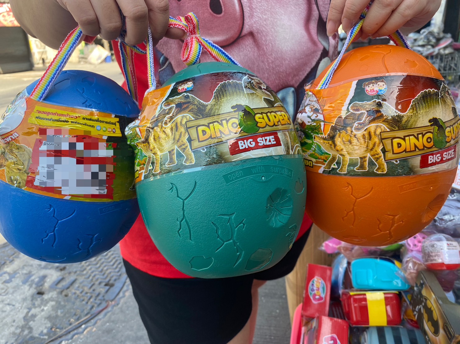 1602 ของเล่นเด็กไข่ไดโนเสาร์ยักษ์ ไข่ไดโนเสาร์เล่นมือ ปลีกฟองละ (ของหมด)