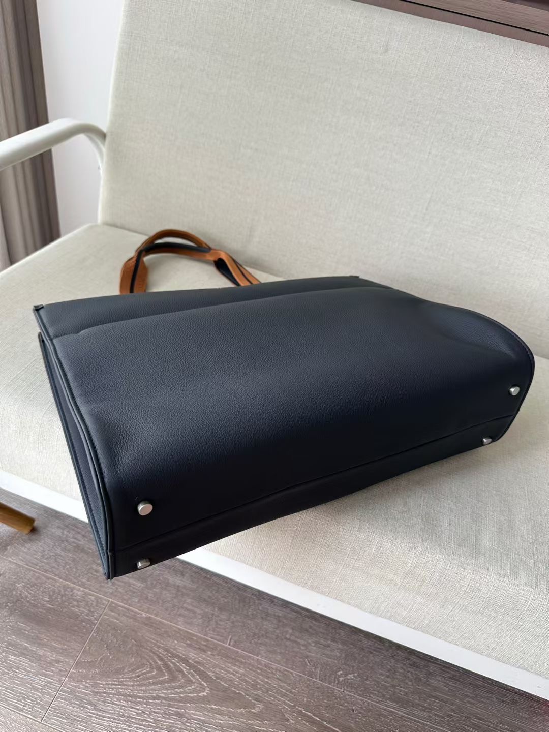 **do** กระเป๋าเดินทางหรือใส่เอกสาร Zegna BLACK DEERSKIN TOTE BAG หนังกวางนุ่ม สินค้าใหม่ ของแท้