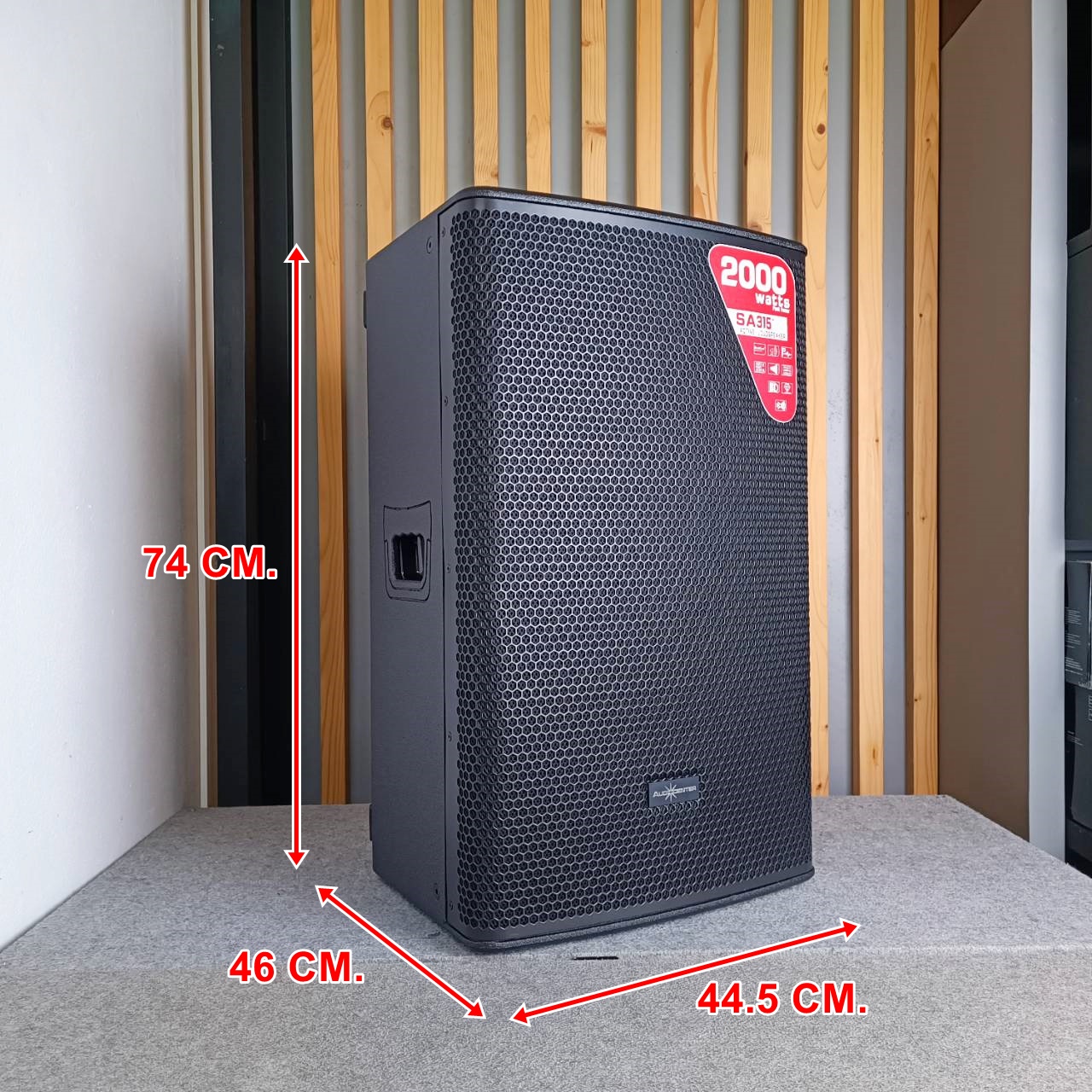 AUDIOCENTER SA315+ active speaker ตู้ไม้ ลำโพง 2 ทาง แอมป์ในตัว 2000 วัตต์ 15 นิ้ว SA-315+ SA 315+ เอไอ-ไพศาล