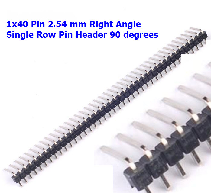1x40 Pin 2.54 mm Right Angle Single Row Pin Header 90 degrees 40pin สำเนา