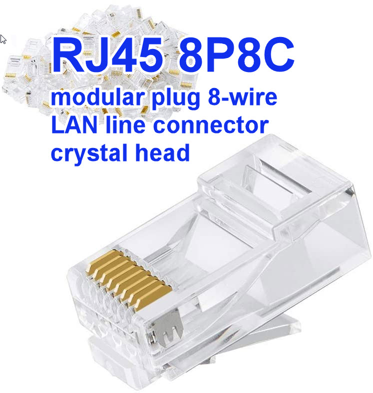 8P8C RJ45 modular plug 8-wire LAN line connector crystal head