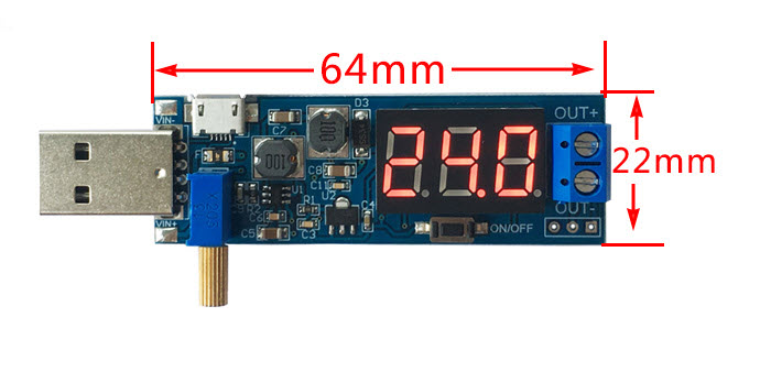 DC-DC USB adjustable buck-boost power supply voltage regulator module 5V to 3.3V 9V 12V 24V