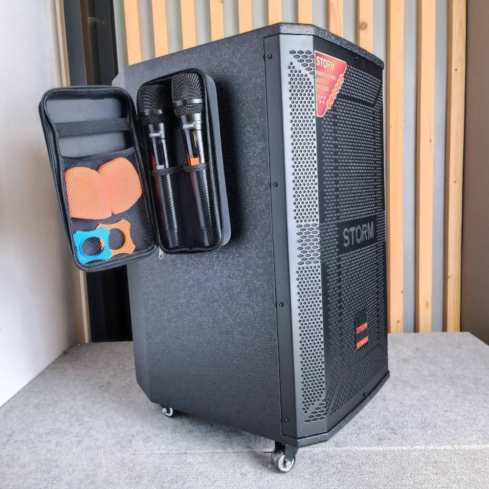 STORM RM-V6612 ตู้ลำโพงไม้ พร้อมไมค์ลอย2ตัว รองรับสัญญาณ Bluetooth MP3/USB RM V6612 ลำโพง RMV6612 บลูทูธ ลำโพงอเนกประสงค์ เอไอ-ไพศาล