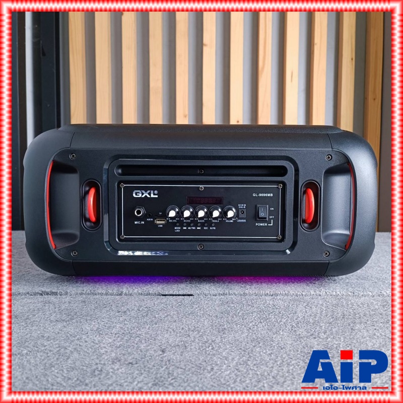 GXL GL-9696MB ลำโพง พร้อมไมค์ลอย2ตัว ON THE GO มีไฟ LED มีแบตเตอรี่ภายในตัว GXL ลำโพงบลูทูธ ลำโพงเคลื่อนที่ ตู้ลำโพงเอนกประสงค์ GL 9696MB GL9696MB เอไอ-ไพศาล