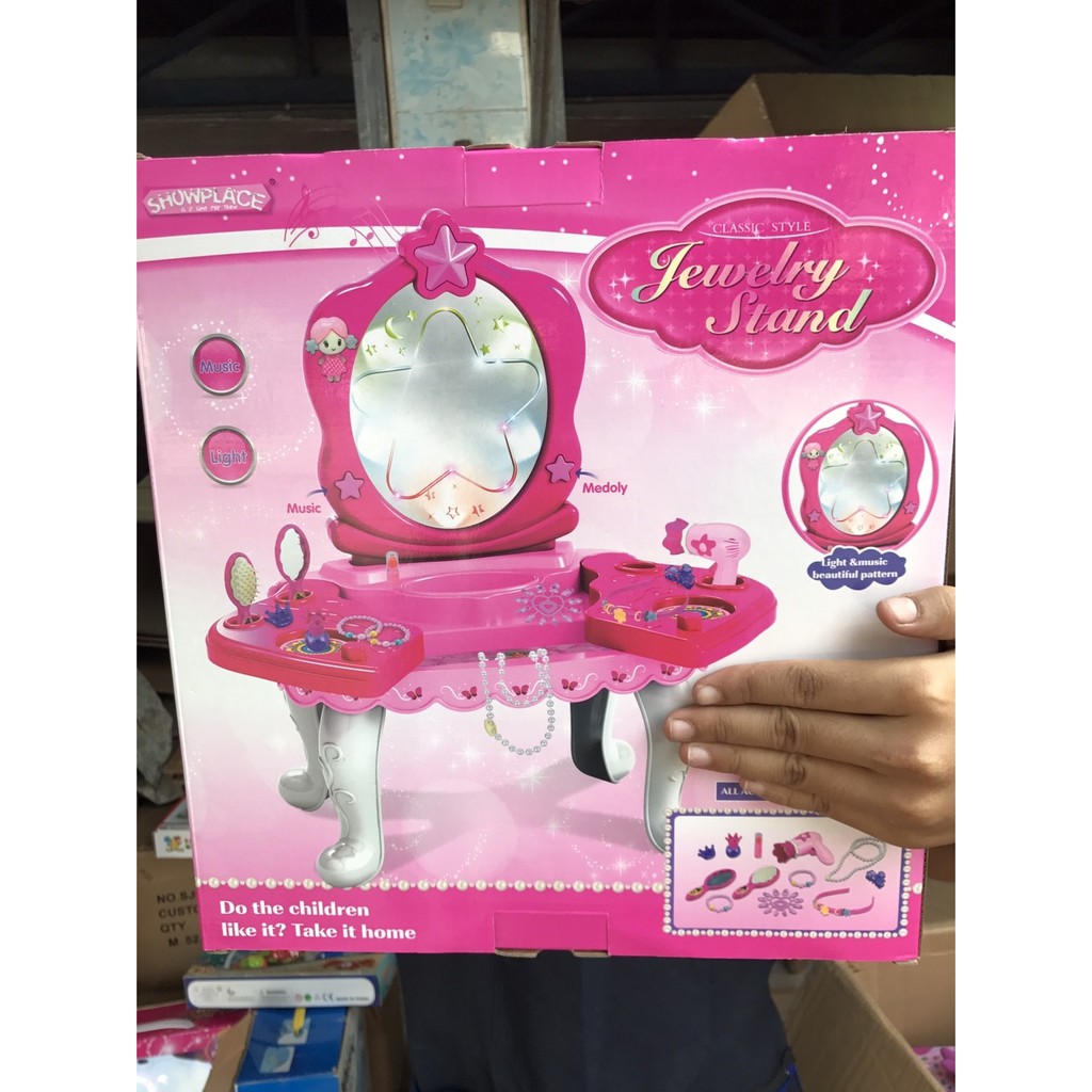 8001D ของเล่นเด็กโต๊ะเครื่องแป้ง ใส่ถ่านเสียงไฟ