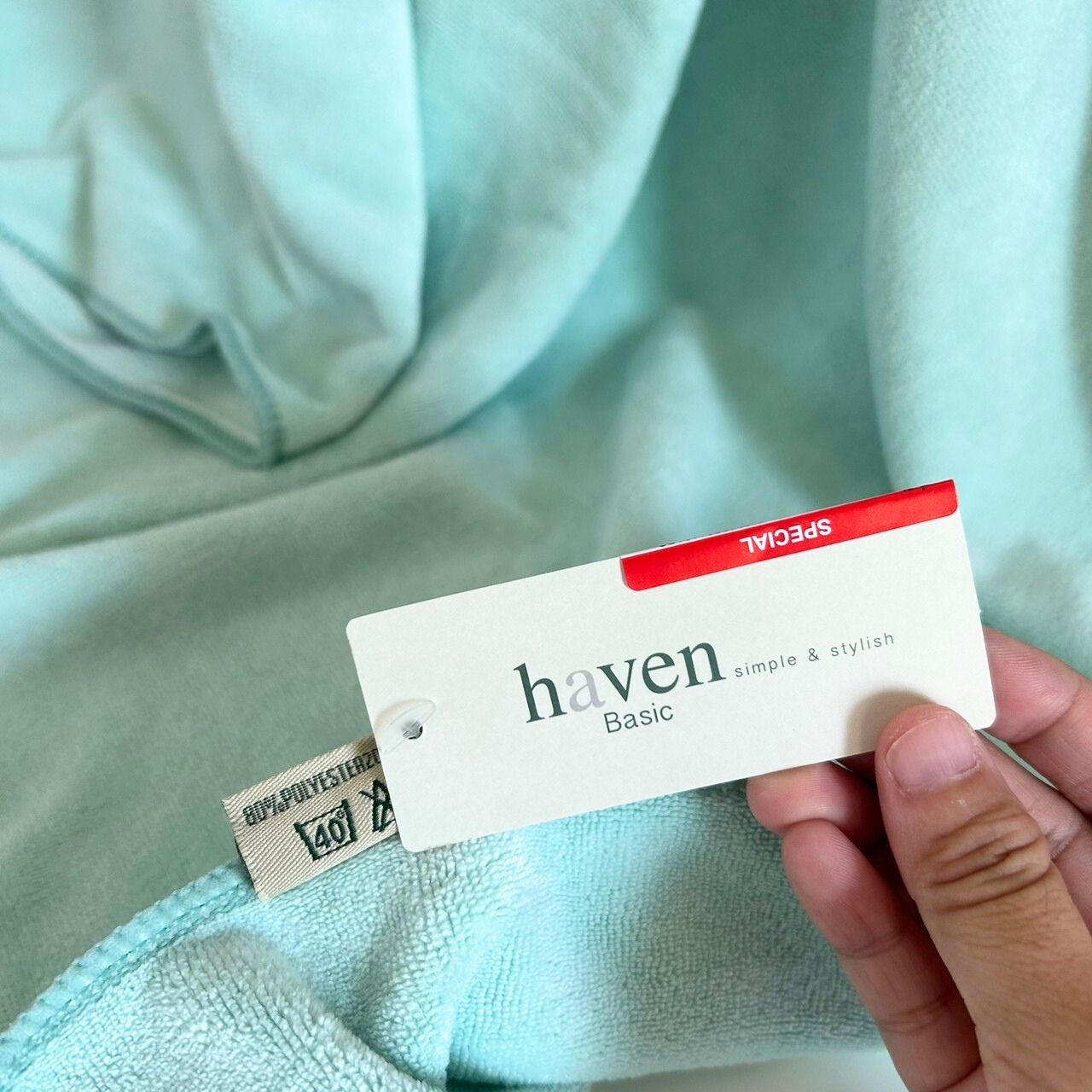 🍀HAVEN Towel Microfiber🍀ผ้าเช็ดตัว ผ้าขนหนู ไมโครไฟเบอร์ ขนาด 28*56 นิ้ว HAVEN แท้💯Mc Sweet : Green