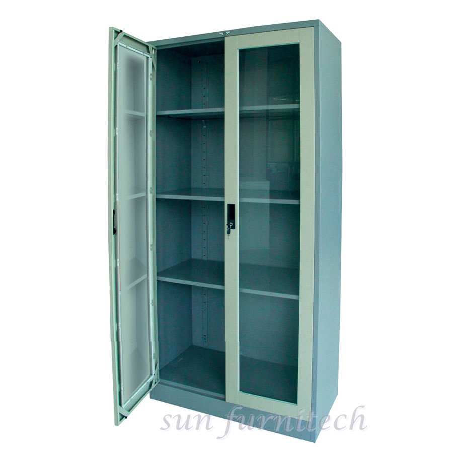 ตู้เอกสารสูง 2 บานเปิดกระจก ขนาด 4 ฟุต elegant รุ่น SC4FGL