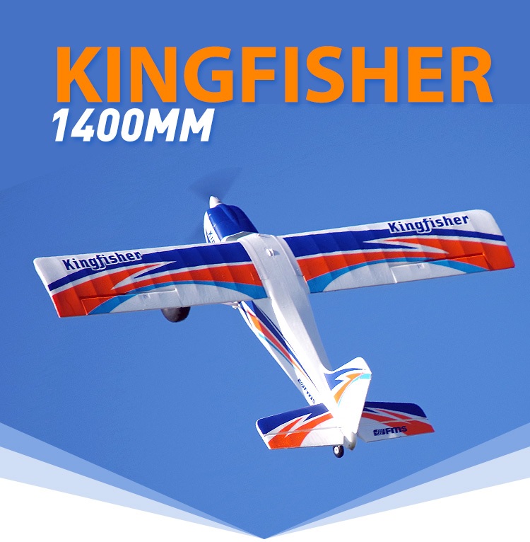 เครื่องบินน้ำ/บก มีโฟล์ค+สกี+ล้อ+ไจโร FMS 1400MM KINGFISHER PNP (WITH WHEELS, FLOATS, SKIS AND FLAPS) (ไม่รวมแบต รีซีฟ รีโมท)