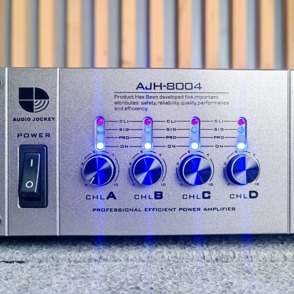 AUDIO JOCKEY A&J AJH-8004 เพาเวอร์แอมป์ 4 แชนแนล 800 วัตต์ AJH 8004 AJH8004 เพาเวอร์แอมป์ คลาส H เอไอ-ไพศาล