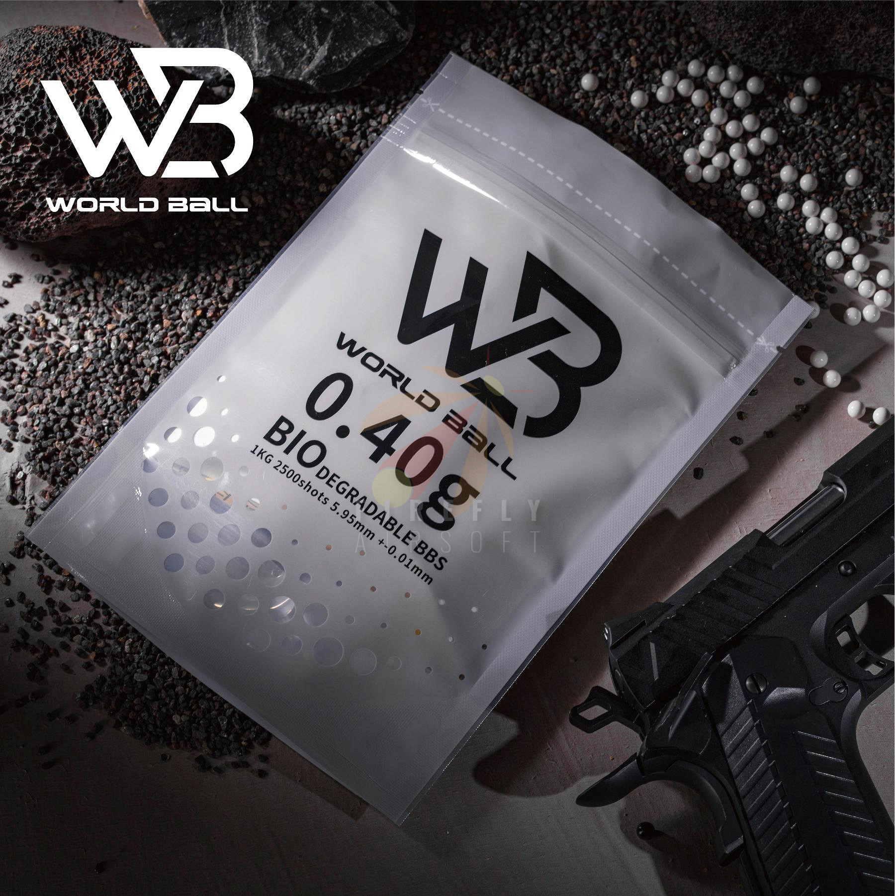 World Ball 6mm. BIO BBs 0.40g White 1 kg