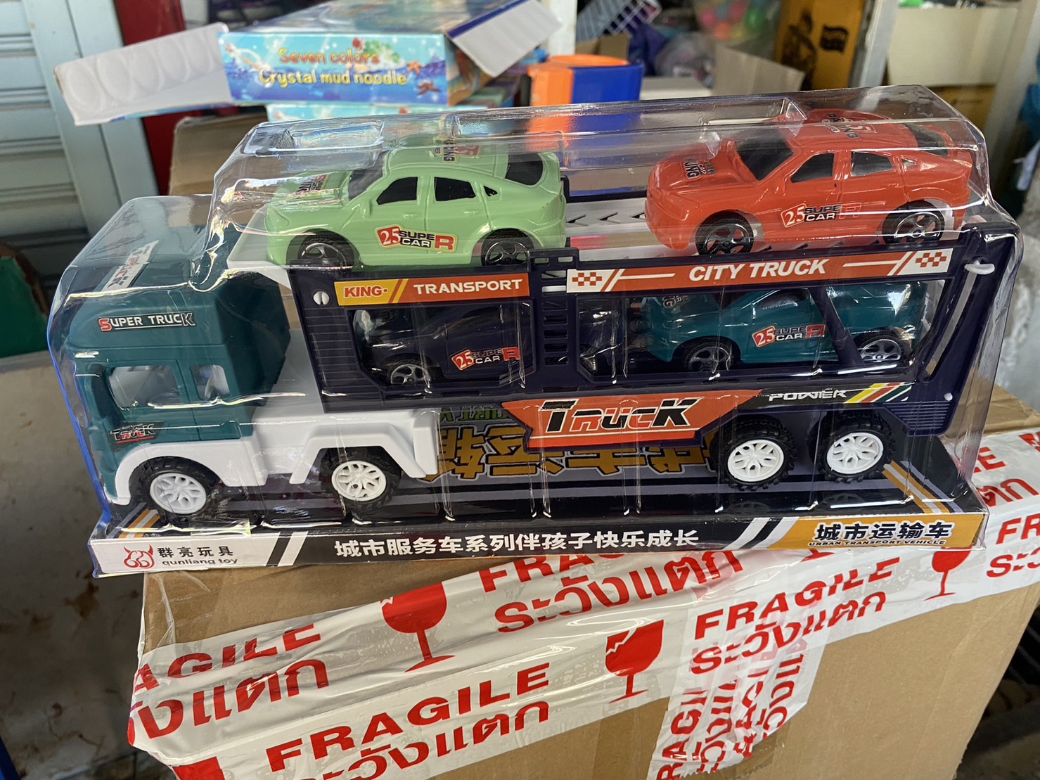 565-169 ของเล่นเด็กรถบรรทุกรถเล่นมือฝาครอบ รถเล่นมือ ปลีกคันละ