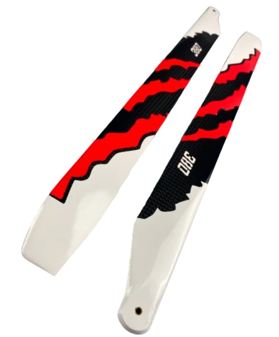 เบลด ฮอ 470 ความยาว 380mm Carbon fibre main blade สีแดง