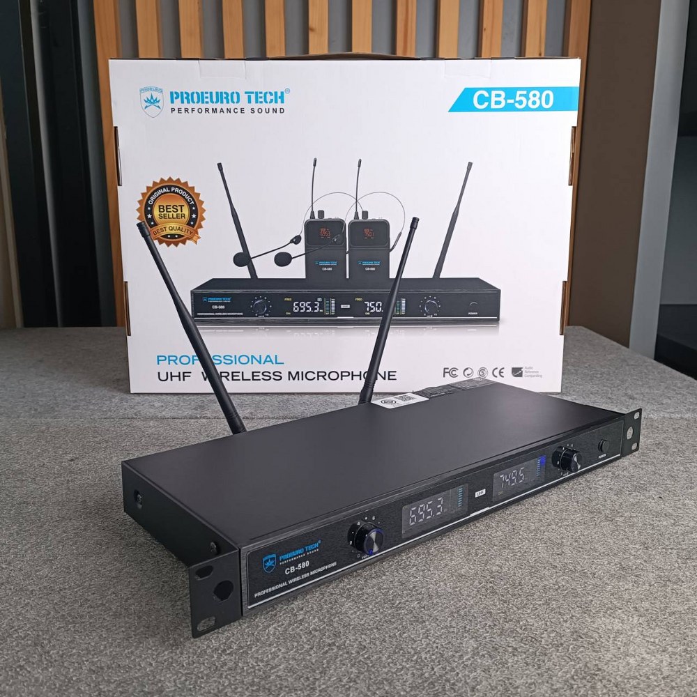 PROEUROTECH CB-580 ไมค์ลอย **คาดคู่** CB 580 CB580 ไมค์ลอยแบบคาดหูคู่ ไมค์โครโฟนไร้สาย เอไอ-ไพศาล