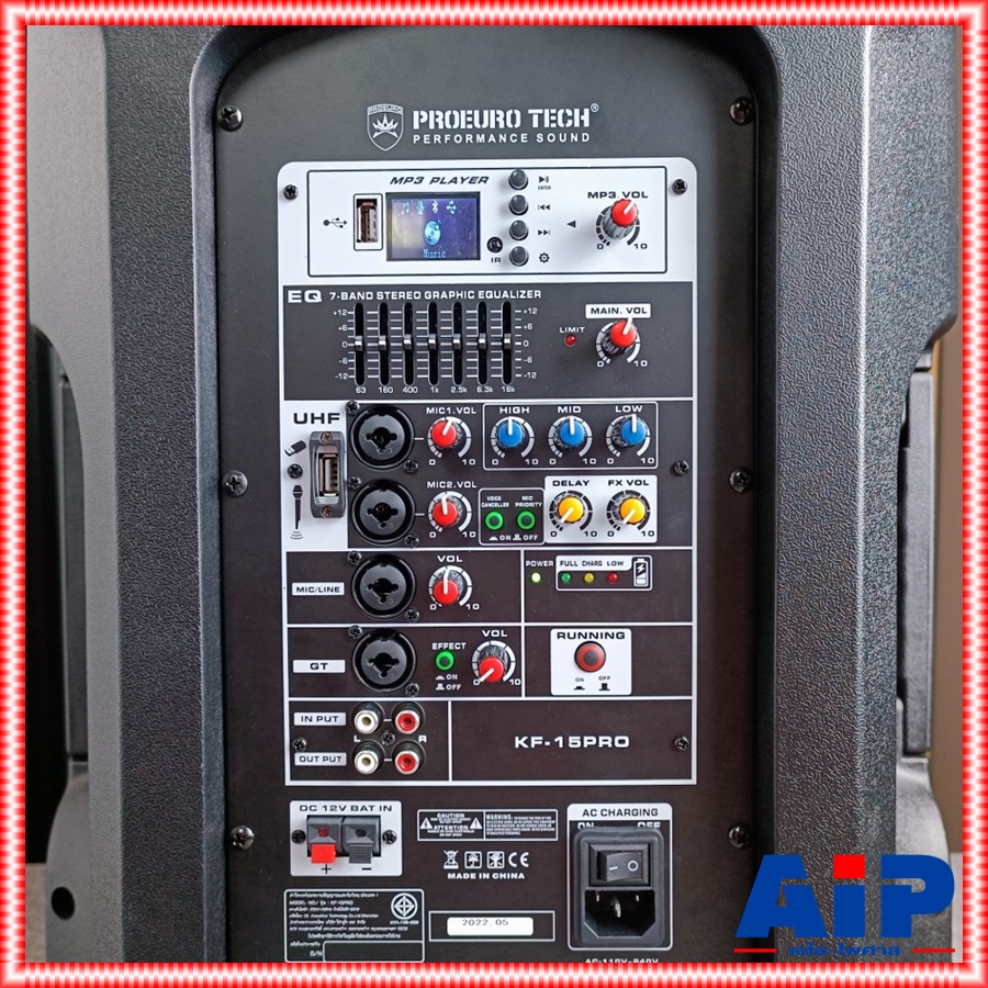 PROEUROTECH KF-15PRO ลำโพงล้อลาก ไมค์ลอยUHF แบต2ก้อน ลำโพงเอนกประสงค์ขนาด15นิ้ว โปรยูโรเทค KF15PRO KF 15 PRO PRO EUROTECH เอไอ-ไพศาล