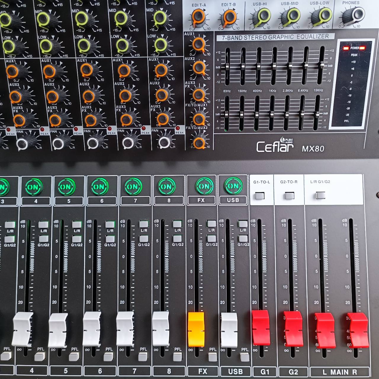 Ceflar MX-80 POWERMIXER 4CH เพาเวอร์ มิกซ์เซอร์ บูลทูธ เคฟลาร์ POWER MIXER รุ่น MX80 MX 80 เอไอ-ไพศาล