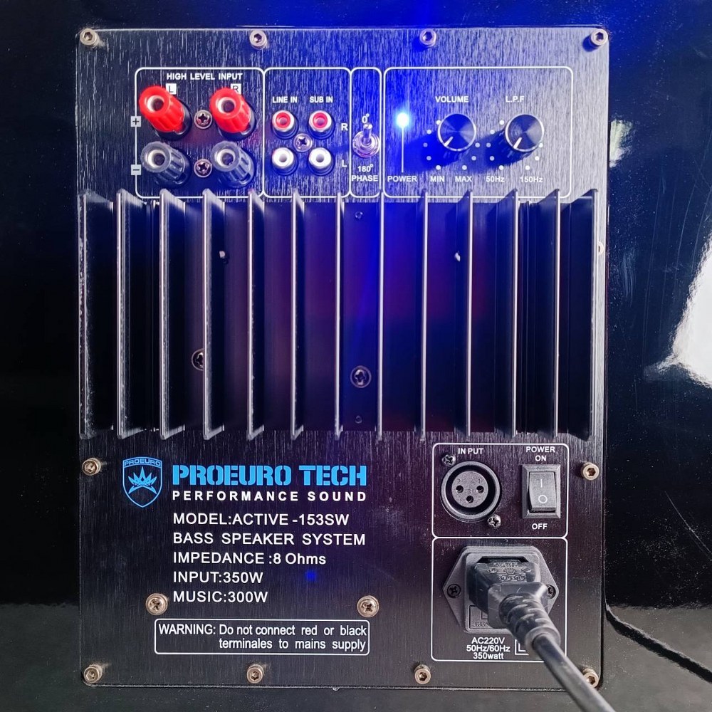 PROEUROTECH ACTIVE-153SW ตู้ซับมีขยาย ACTIVE 153SW ACTIVE153SW ตู้ลำโพงซับวูฟเฟอร์ Active Speaker 15นิ้ว เอไอ-ไพศาล
