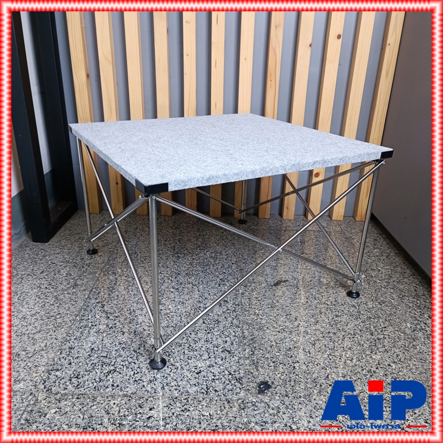 โต๊ะวางขาสแตนเลสx-01V2 60x60 สูง40เซนติเมตร สีเทา (ขาสามารถพับเก็บได้) โต๊ะอเนกประสงค์ โต๊ะวางมิกซ์ ชั้นวางเครื่องเสียง