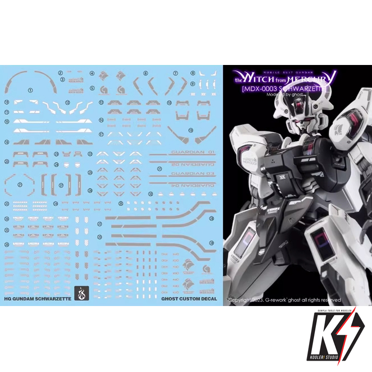Waterdecal CG HG Gundam Schwarzette #ดีคอลน้ำสำหรับติดกันพลา กันดั้ม Gundam พลาสติกโมเดลต่างๆ