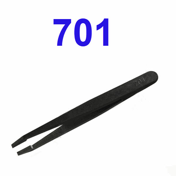 Tweezers Anti-static black/white carbon fiber แบบพลาสติก