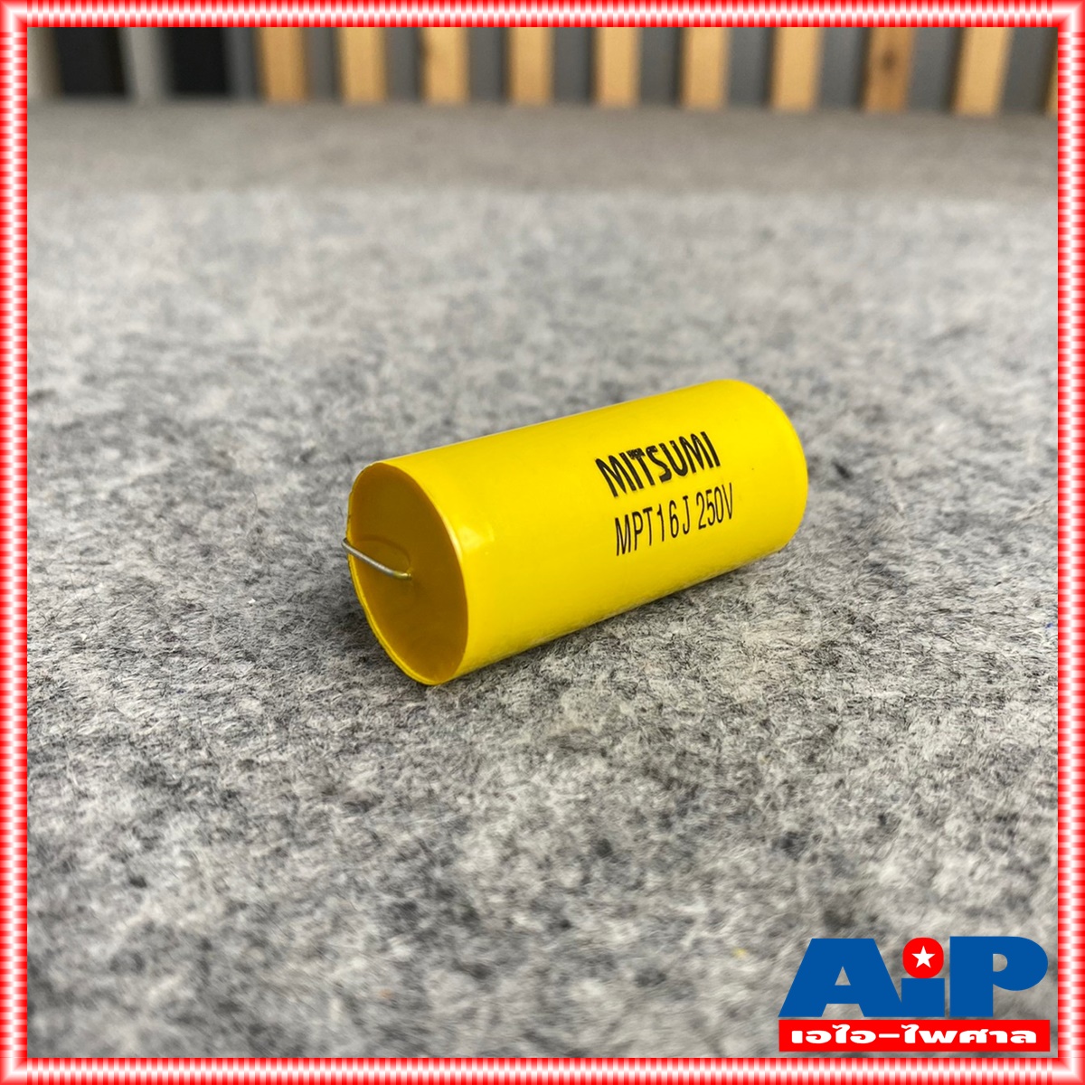 1ตัว MITSUMI 16UF 250V Cสีเหลือง MPT คาปาซิเตอร์ C16/250V C16/250Vสีเหลือง Cเสียงกลาง 16UF 250V 16/250 16 UF เอไอ-ไพศาล