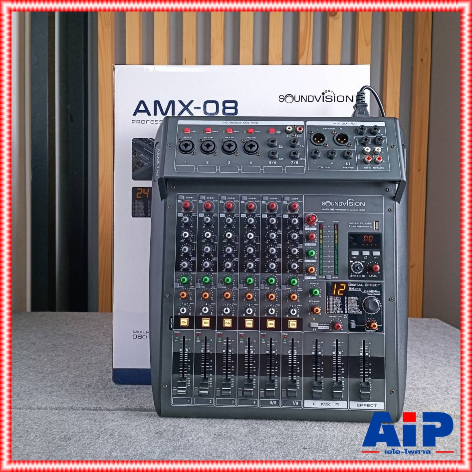 SOUNDVISION AMX-08 MIXER +++ เครื่องผสมสัญญาณ มิกเซอร์ อนาล็อก 8 CH ซาวด์ วิชั่น รุ่น AMX 08 AMX08 เอไอ-ไพศาล