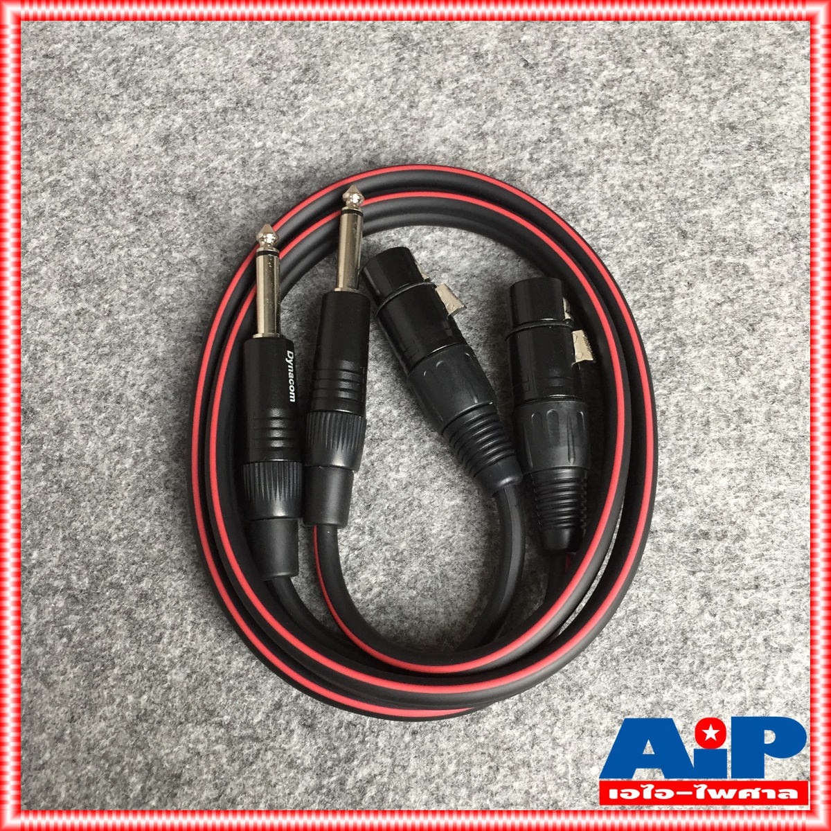1เมตร DYNACOM สายJ.CANNON-P.MICข้างละ2หัว 1M J2049-6 สายดำ สายสัญญาณเสียง XLR เมีย-PHONE คู่ยาว 1เมตร XLR+MONO ยาว1เมตร P.MICจะมีสีเงินและสีทองขึ้นกับล็อตการผลิต
