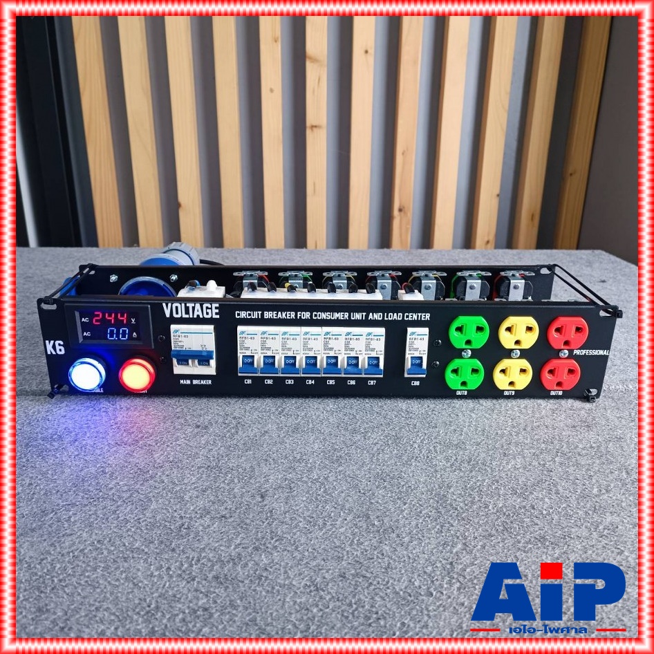 VOLTAGE by TECHCRON K6/K7 จอ LED VA ชุดโหลดไฟ 1เฟส ปลั๊กไฟติดแร็ค ชุดโหลดเซ็นเตอร์ ปลั๊กโหลด 32A ปลั๊กโหลดไฟเปลือยยึด RACK เทคครอน K6 VA K6VA เอไอ-ไพศาล