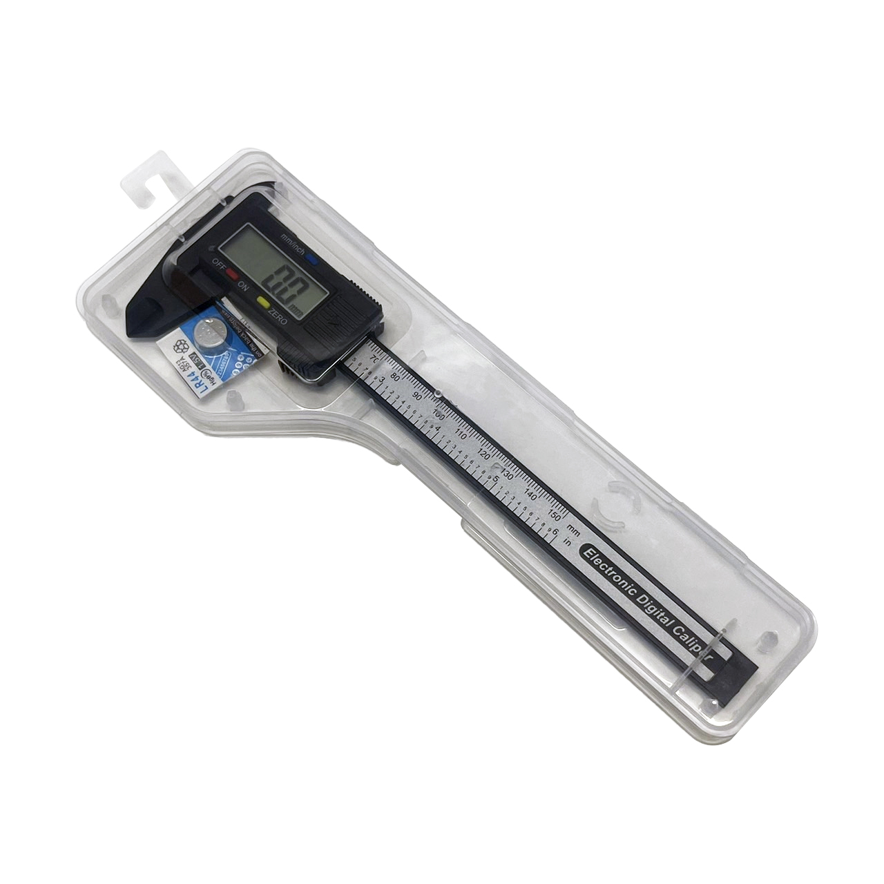 เวอร์เนียร์ เครื่องวัดดิจิตอลอิเล็กทรอนิคส์ 6 นิ้ว Vernier Caliper Digital 0-150mm/0-6inch เวอร์เนียผลิตจากวัสดุคาร์บอนไฟเบอร์ที่แข็งแรงน้ำหนักเบาและทนทาน พร้อมกล่องพกพาสะดวก