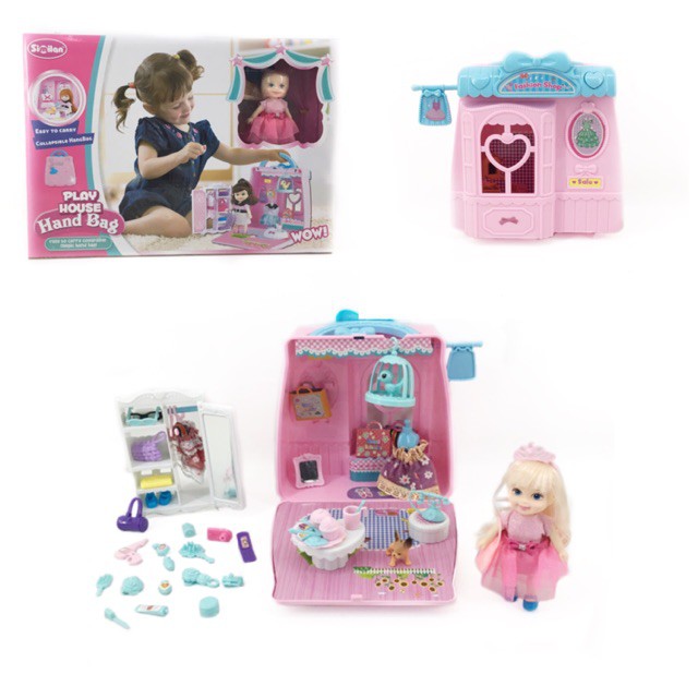 QL052 ของเล่นเด็กกระเป๋าเสริมสวยตุ๊กตา