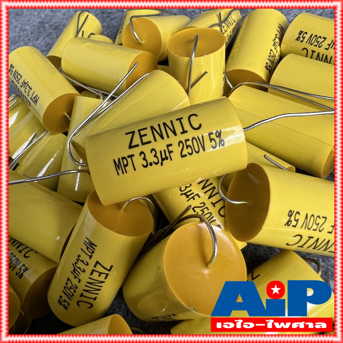 10ตัว ZENNIC C3.3/250V MPT สีเหลือง Cเสียงแหลม คาปาซิเตอร์ คอนเดนเซอร์ ซีเสียงแหลม ซ๊3.3/250โวลต์ ซีตัดเสียงแหลม เอไอ-ไพศาล