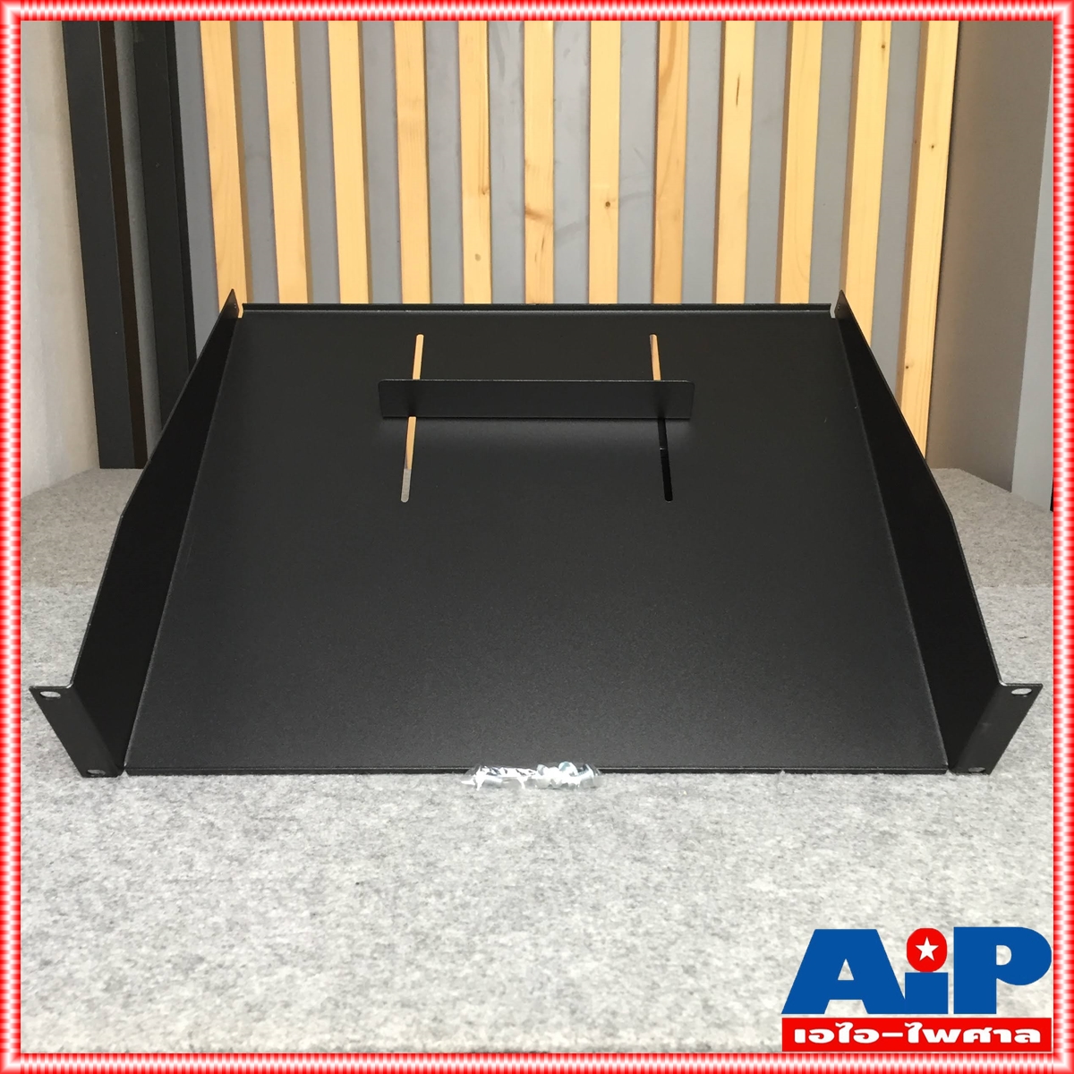 ถาดรองเครื่อง2U พร้อมน๊อต สีดำ NPE ใช้ประกอบเข้ากับตู้ Rack ถาดรอง2U ถาดเครื่องเสียง ถาดใส่RACK