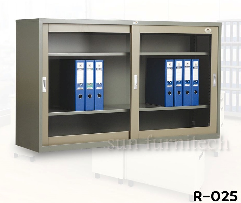 ตู้เอกสารบานเลื่อนกระจกเตี้ย 5 ฟุต, ตู้เอกสารบานเลื่อนกระจก 5 ฟุต, ตู้เอกสารเตี้ยบานเลื่อนกระจก ขนาด 5 ฟุต Taiyo รุ่น R-025T