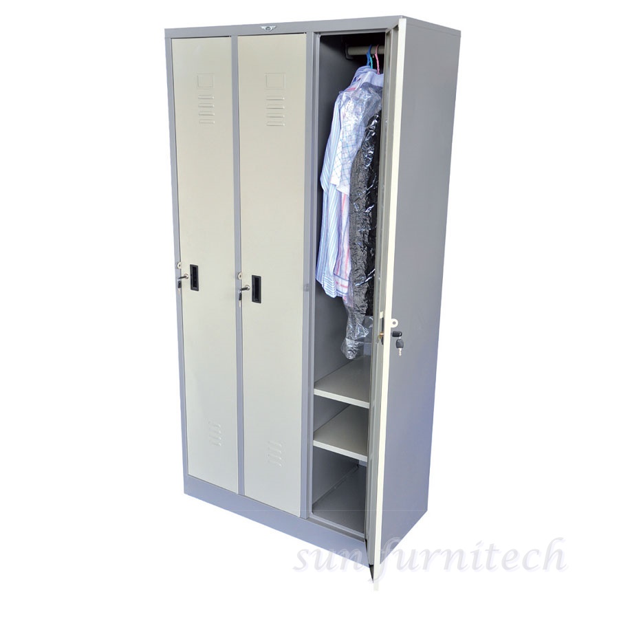 ตู้ล็อกเกอร์, ตู้ล็อกเกอร์ 3 ประตู, ตู้ล็อกเกอร์ 3 ช่อง ยี่ห้อ Elegant รุ่น LK 03