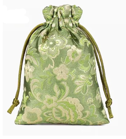 ถุงผ้าใส่ของขวัญ ของชำร่วย ของที่ระลึก งานแต่งงาน ขนาด 10*14 cm ผ้าลินินปักลาย ดอกไม้ มังกรทอง 264753