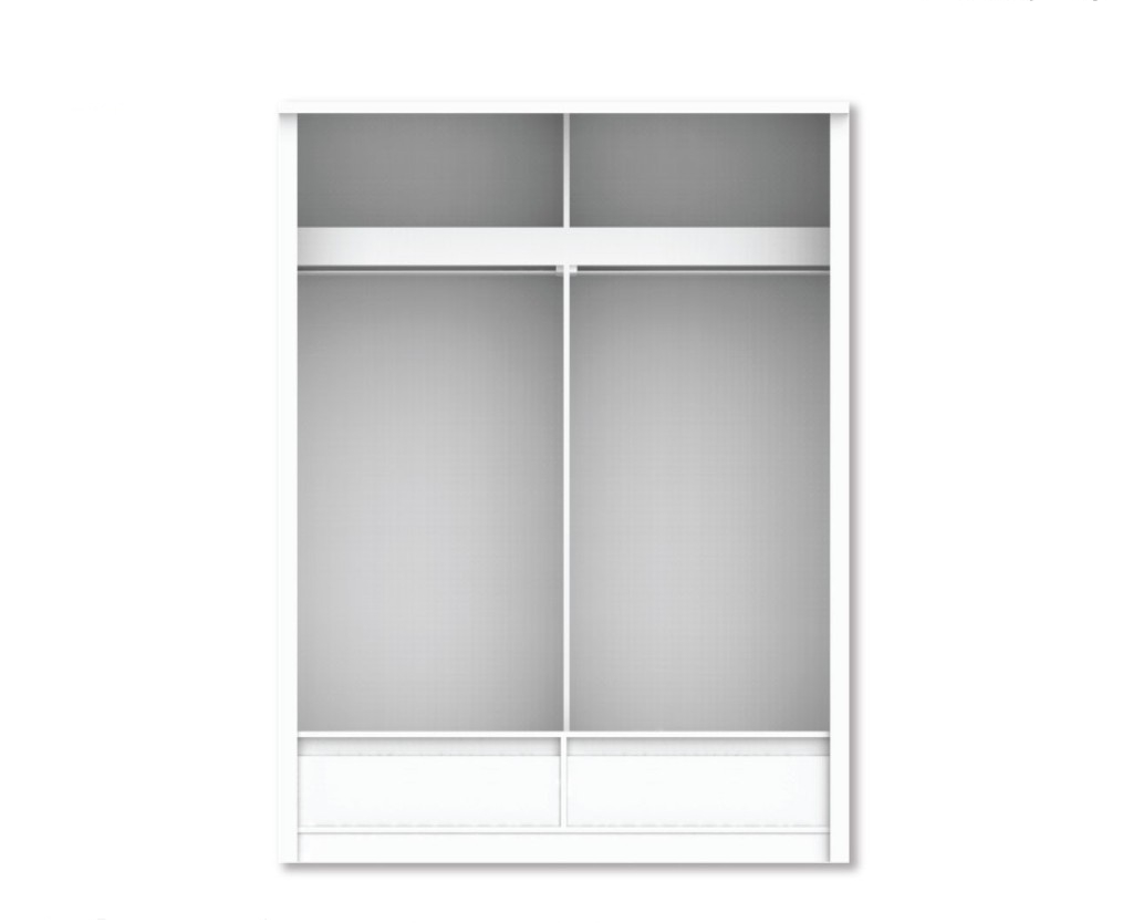 ตู้เสื้อผ้าขนาด 120 ซม.2 บานเลื่อน หน้าบานเมลามีน exclusive รุ่น WRSL-1209