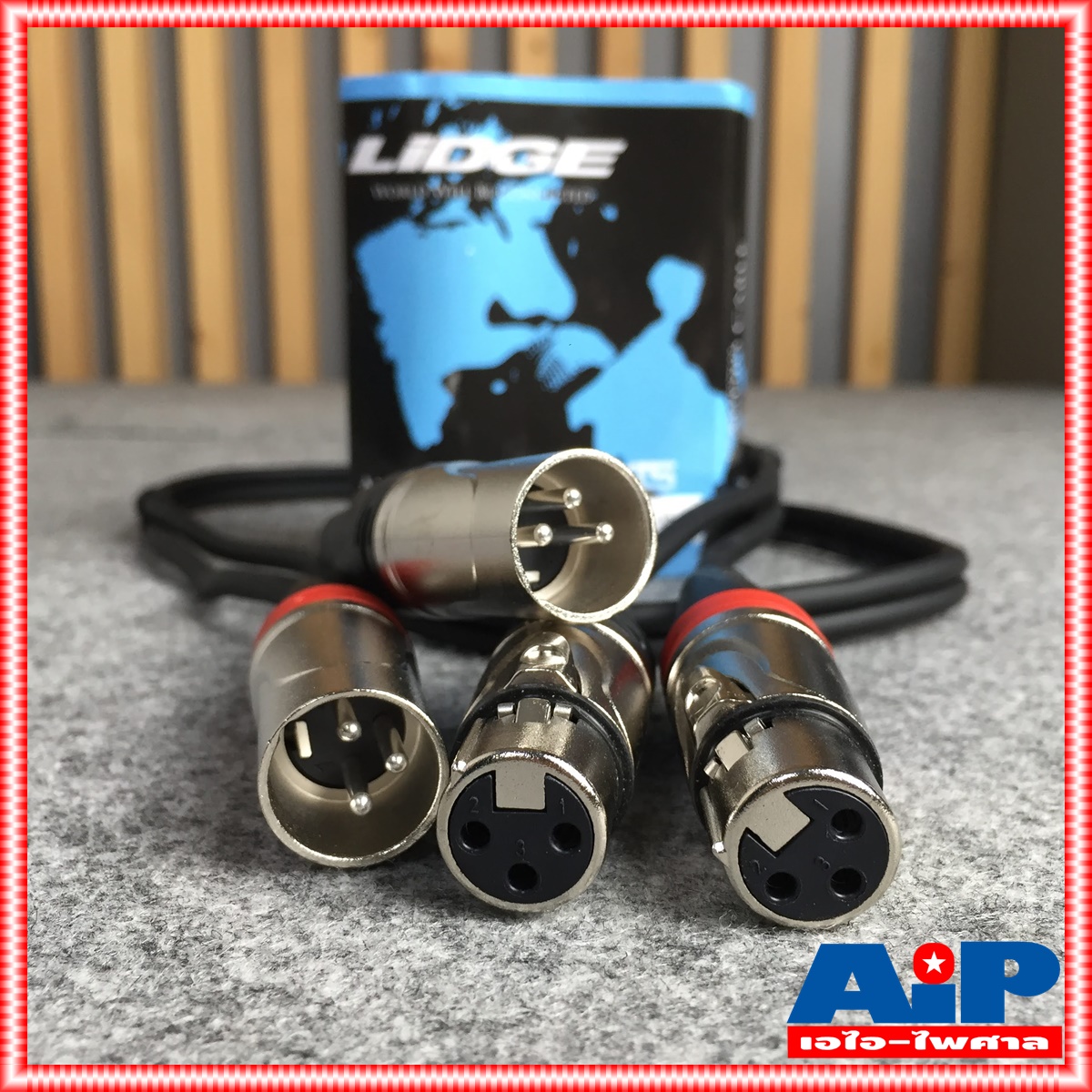 สายคู่ข้างละ2หัว 1เมตร LIDGE YM-710 สาย CANNON ผู้ - CANNON เมีย x2 สายดำ YM 710 YM710 สายสัญญาณเสียง XLR ผู้ ออก XLR เมีย ข้างละ2หัว สายสัญญาณ
