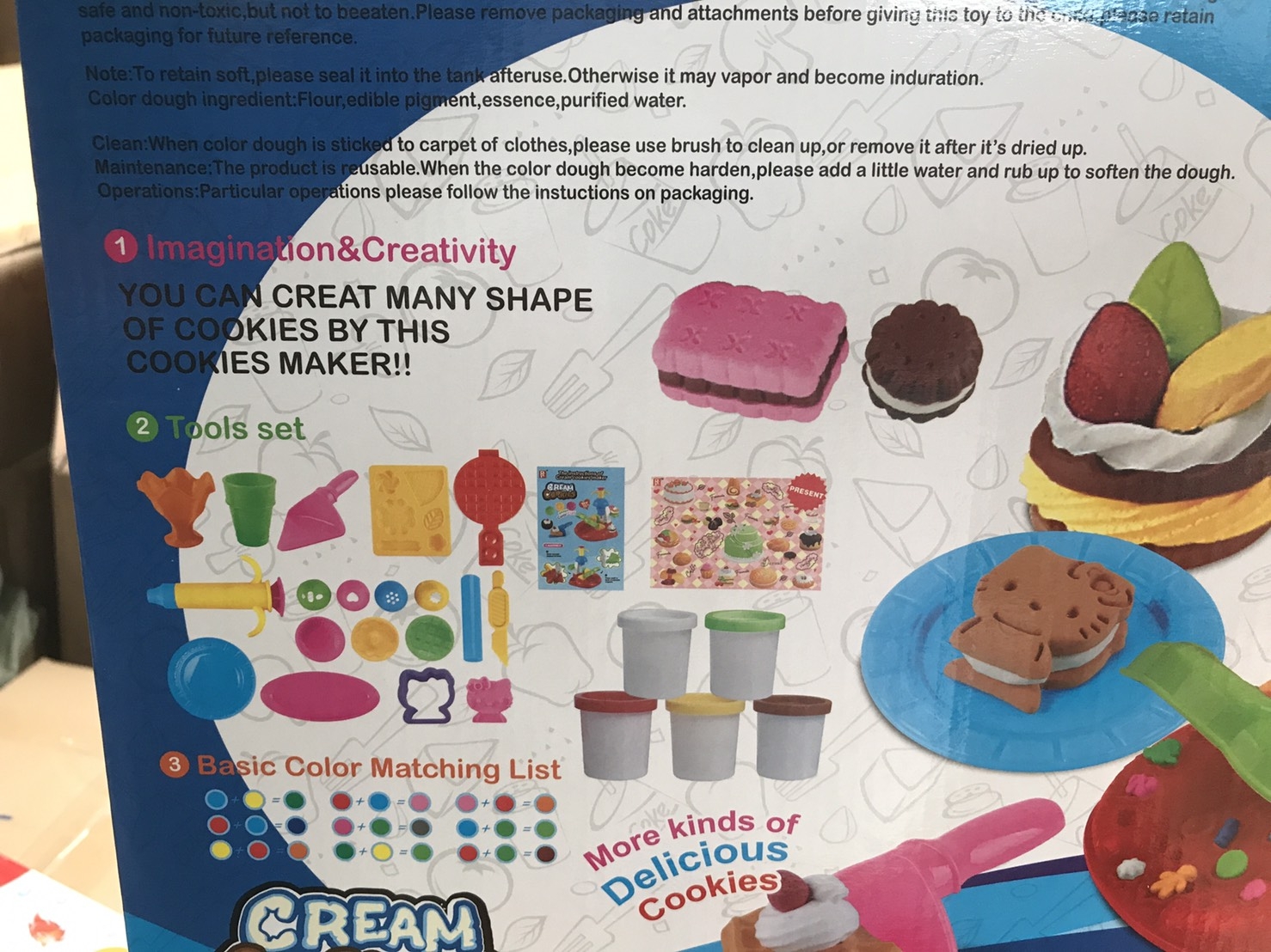 729F-2 ของเล่นแป้งโดว์ขนม แป้งโดว์พร้อมแม่พิมพ์ กล่องละ