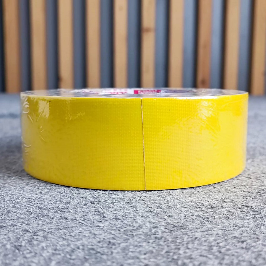 สีเหลือง แร็คซีน2นิ้ว 50หลา YL เทปแร็คซีนม้วนใหญ่ เทปหนา แลคซีน เทปผ้า กระดาษกาวย่น ยาว50หลา เอไอ-ไพศาล